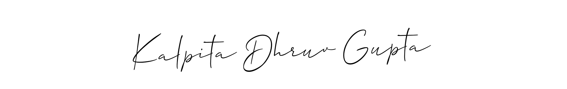 You should practise on your own different ways (Allison_Script) to write your name (Kalpita Dhruv Gupta) in signature. don't let someone else do it for you. Kalpita Dhruv Gupta signature style 2 images and pictures png