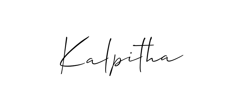 The best way (Allison_Script) to make a short signature is to pick only two or three words in your name. The name Kalpitha include a total of six letters. For converting this name. Kalpitha signature style 2 images and pictures png