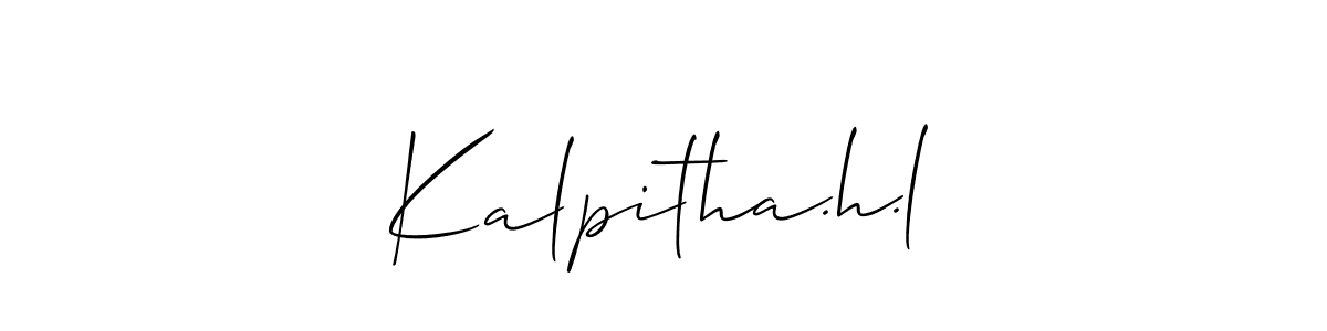 if you are searching for the best signature style for your name Kalpitha.h.l. so please give up your signature search. here we have designed multiple signature styles  using Allison_Script. Kalpitha.h.l signature style 2 images and pictures png