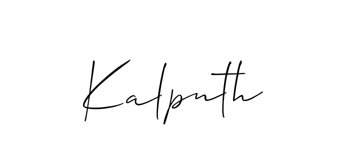 if you are searching for the best signature style for your name Kalpnth. so please give up your signature search. here we have designed multiple signature styles  using Allison_Script. Kalpnth signature style 2 images and pictures png