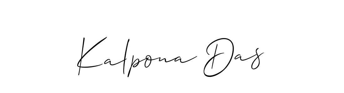 Make a beautiful signature design for name Kalpona Das. With this signature (Allison_Script) style, you can create a handwritten signature for free. Kalpona Das signature style 2 images and pictures png