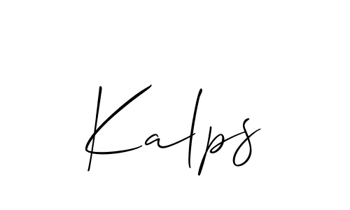Design your own signature with our free online signature maker. With this signature software, you can create a handwritten (Allison_Script) signature for name Kalps. Kalps signature style 2 images and pictures png