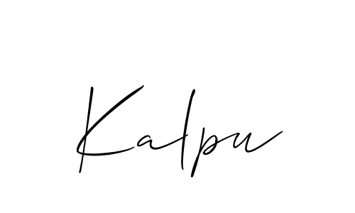 Design your own signature with our free online signature maker. With this signature software, you can create a handwritten (Allison_Script) signature for name Kalpu. Kalpu signature style 2 images and pictures png
