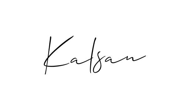 Also we have Kalsan name is the best signature style. Create professional handwritten signature collection using Allison_Script autograph style. Kalsan signature style 2 images and pictures png