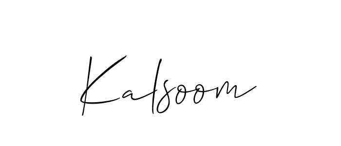 Design your own signature with our free online signature maker. With this signature software, you can create a handwritten (Allison_Script) signature for name Kalsoom. Kalsoom signature style 2 images and pictures png