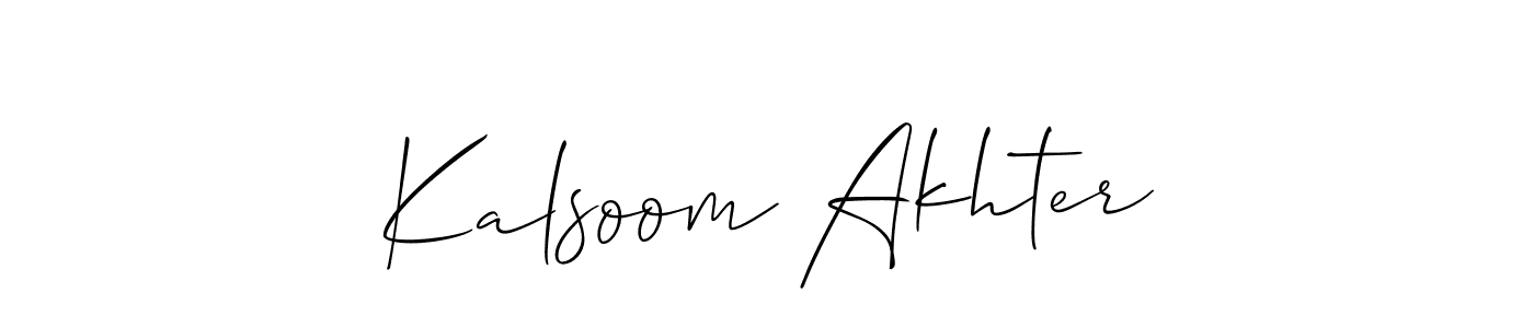 if you are searching for the best signature style for your name Kalsoom Akhter. so please give up your signature search. here we have designed multiple signature styles  using Allison_Script. Kalsoom Akhter signature style 2 images and pictures png