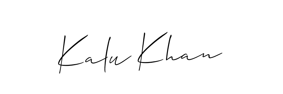 Create a beautiful signature design for name Kalu Khan. With this signature (Allison_Script) fonts, you can make a handwritten signature for free. Kalu Khan signature style 2 images and pictures png