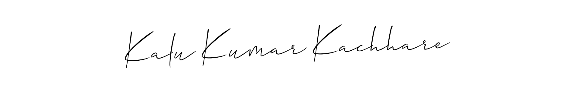 You should practise on your own different ways (Allison_Script) to write your name (Kalu Kumar Kachhare) in signature. don't let someone else do it for you. Kalu Kumar Kachhare signature style 2 images and pictures png