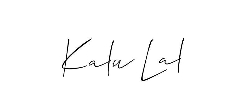 Use a signature maker to create a handwritten signature online. With this signature software, you can design (Allison_Script) your own signature for name Kalu Lal. Kalu Lal signature style 2 images and pictures png