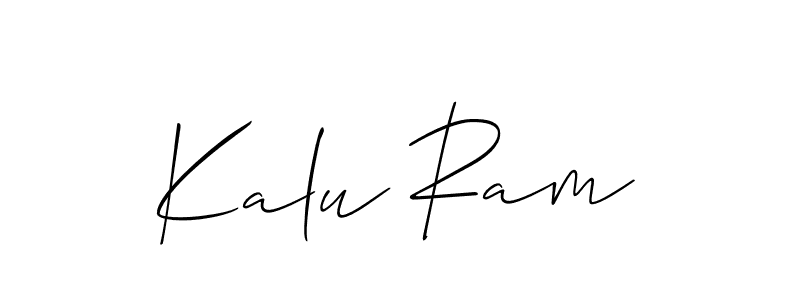 Create a beautiful signature design for name Kalu Ram. With this signature (Allison_Script) fonts, you can make a handwritten signature for free. Kalu Ram signature style 2 images and pictures png