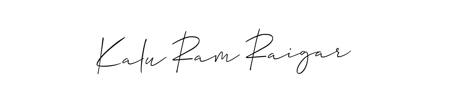 How to make Kalu Ram Raigar name signature. Use Allison_Script style for creating short signs online. This is the latest handwritten sign. Kalu Ram Raigar signature style 2 images and pictures png