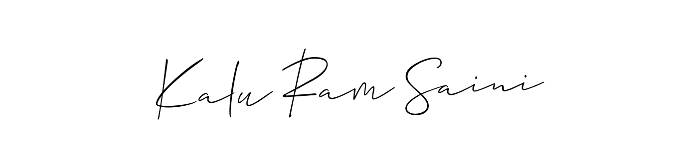 Use a signature maker to create a handwritten signature online. With this signature software, you can design (Allison_Script) your own signature for name Kalu Ram Saini. Kalu Ram Saini signature style 2 images and pictures png