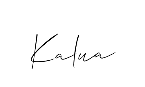 Design your own signature with our free online signature maker. With this signature software, you can create a handwritten (Allison_Script) signature for name Kalua. Kalua signature style 2 images and pictures png