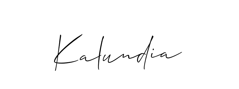 Allison_Script is a professional signature style that is perfect for those who want to add a touch of class to their signature. It is also a great choice for those who want to make their signature more unique. Get Kalundia name to fancy signature for free. Kalundia signature style 2 images and pictures png