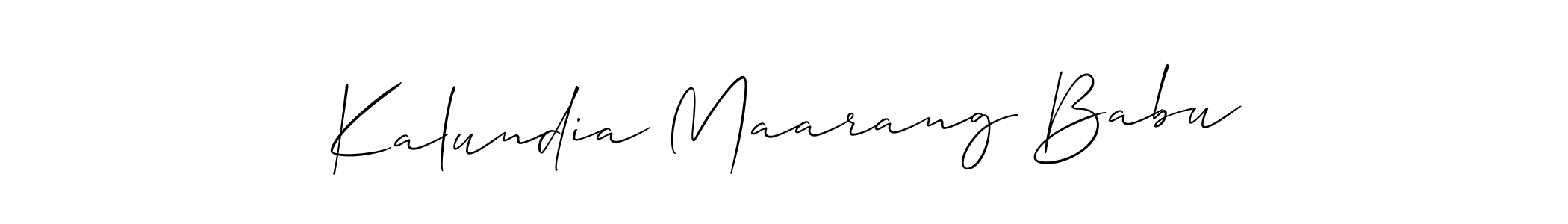 You should practise on your own different ways (Allison_Script) to write your name (Kalundia Maarang Babu) in signature. don't let someone else do it for you. Kalundia Maarang Babu signature style 2 images and pictures png