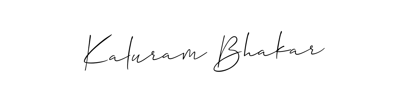 The best way (Allison_Script) to make a short signature is to pick only two or three words in your name. The name Kaluram Bhakar include a total of six letters. For converting this name. Kaluram Bhakar signature style 2 images and pictures png