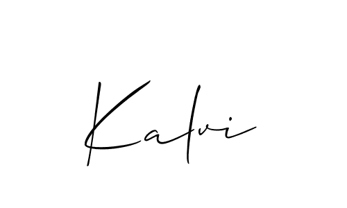 The best way (Allison_Script) to make a short signature is to pick only two or three words in your name. The name Kalvi include a total of six letters. For converting this name. Kalvi signature style 2 images and pictures png