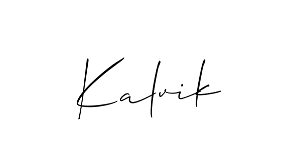 How to make Kalvik signature? Allison_Script is a professional autograph style. Create handwritten signature for Kalvik name. Kalvik signature style 2 images and pictures png