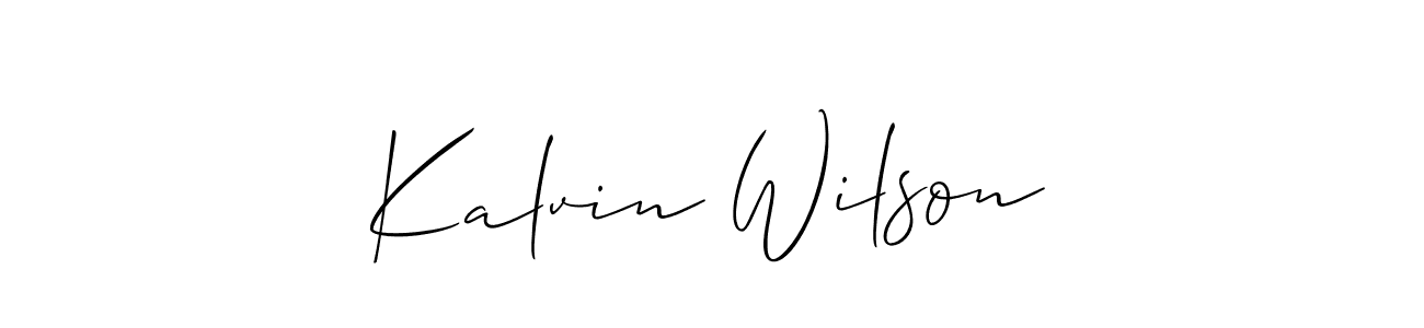 You should practise on your own different ways (Allison_Script) to write your name (Kalvin Wilson) in signature. don't let someone else do it for you. Kalvin Wilson signature style 2 images and pictures png