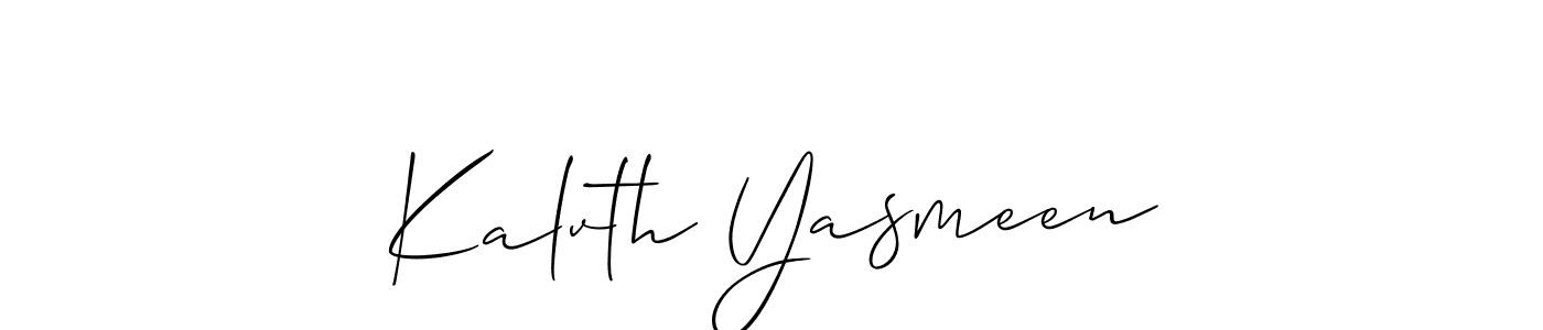 It looks lik you need a new signature style for name Kalvth Yasmeen. Design unique handwritten (Allison_Script) signature with our free signature maker in just a few clicks. Kalvth Yasmeen signature style 2 images and pictures png