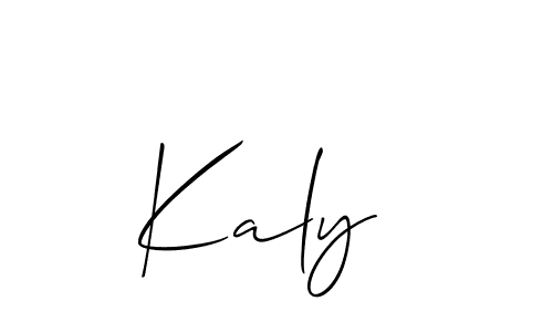 It looks lik you need a new signature style for name Kaly . Design unique handwritten (Allison_Script) signature with our free signature maker in just a few clicks. Kaly  signature style 2 images and pictures png