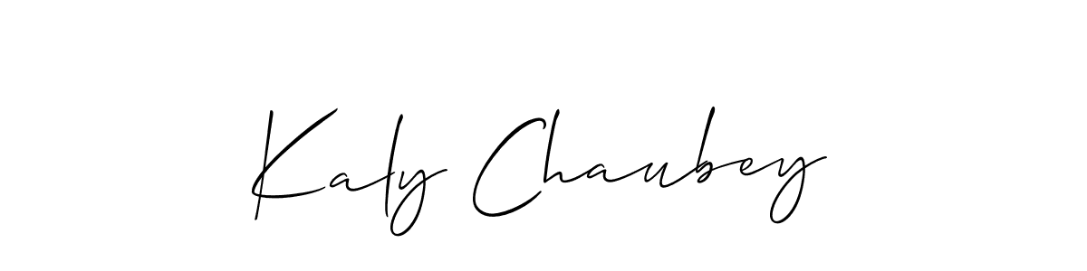 You should practise on your own different ways (Allison_Script) to write your name (Kaly Chaubey) in signature. don't let someone else do it for you. Kaly Chaubey signature style 2 images and pictures png