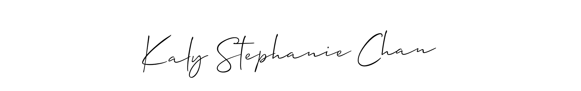 You should practise on your own different ways (Allison_Script) to write your name (Kaly Stephanie Chan) in signature. don't let someone else do it for you. Kaly Stephanie Chan signature style 2 images and pictures png