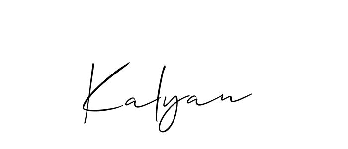 Use a signature maker to create a handwritten signature online. With this signature software, you can design (Allison_Script) your own signature for name Kalyan . Kalyan  signature style 2 images and pictures png