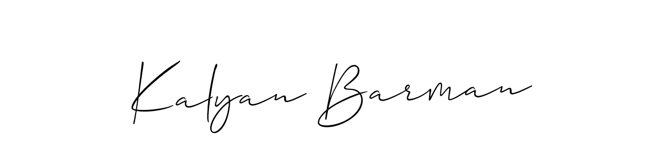 The best way (Allison_Script) to make a short signature is to pick only two or three words in your name. The name Kalyan Barman include a total of six letters. For converting this name. Kalyan Barman signature style 2 images and pictures png