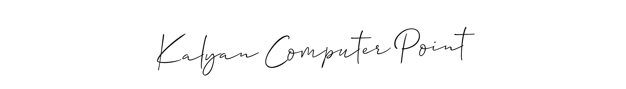 Similarly Allison_Script is the best handwritten signature design. Signature creator online .You can use it as an online autograph creator for name Kalyan Computer Point. Kalyan Computer Point signature style 2 images and pictures png