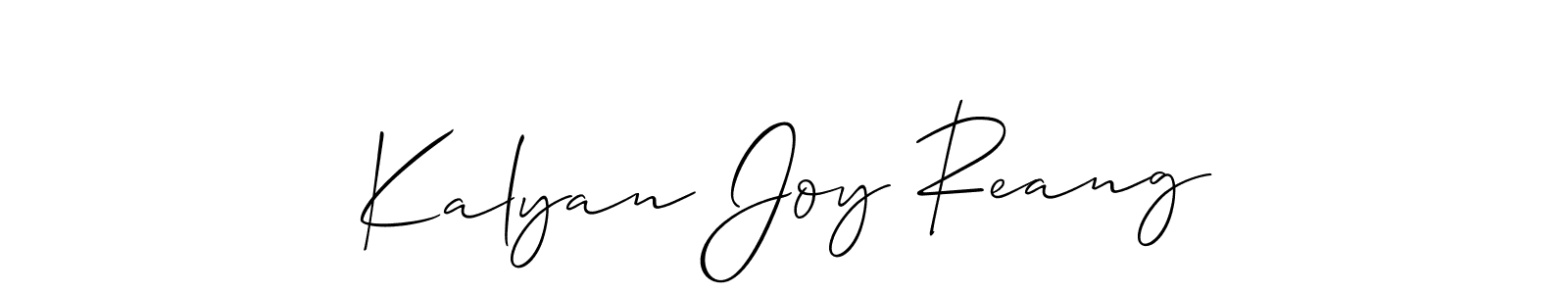 How to Draw Kalyan Joy Reang signature style? Allison_Script is a latest design signature styles for name Kalyan Joy Reang. Kalyan Joy Reang signature style 2 images and pictures png