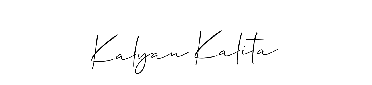 if you are searching for the best signature style for your name Kalyan Kalita. so please give up your signature search. here we have designed multiple signature styles  using Allison_Script. Kalyan Kalita signature style 2 images and pictures png