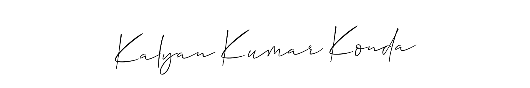 The best way (Allison_Script) to make a short signature is to pick only two or three words in your name. The name Kalyan Kumar Konda include a total of six letters. For converting this name. Kalyan Kumar Konda signature style 2 images and pictures png