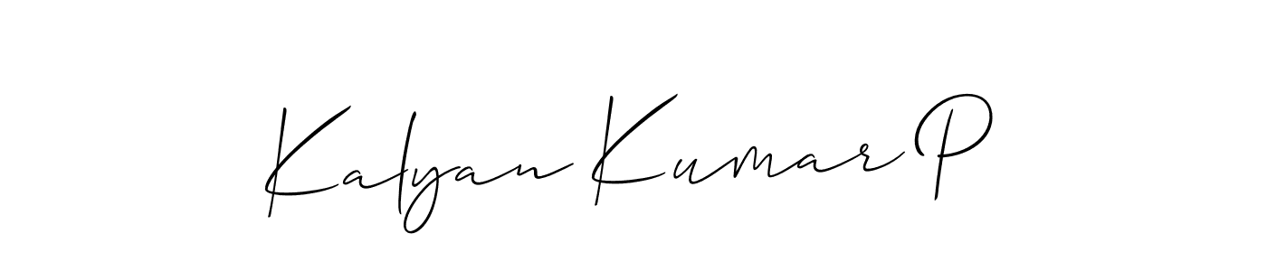 Make a beautiful signature design for name Kalyan Kumar P. With this signature (Allison_Script) style, you can create a handwritten signature for free. Kalyan Kumar P signature style 2 images and pictures png