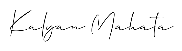 Transform the name Kalyan Mahata into a signature masterpiece using Allison_Script font. Ideal for photographers, artists, and creators looking for watermarks. Kalyan Mahata signature style 2 images and pictures png