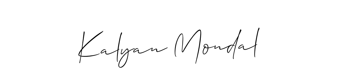 Make a beautiful signature design for name Kalyan Mondal. With this signature (Allison_Script) style, you can create a handwritten signature for free. Kalyan Mondal signature style 2 images and pictures png