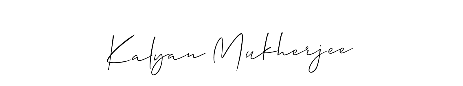 How to make Kalyan Mukherjee signature? Allison_Script is a professional autograph style. Create handwritten signature for Kalyan Mukherjee name. Kalyan Mukherjee signature style 2 images and pictures png
