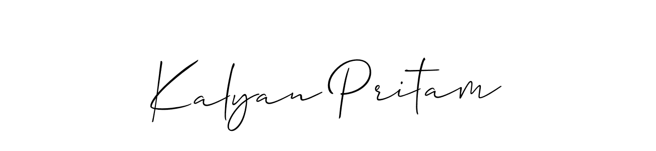 You should practise on your own different ways (Allison_Script) to write your name (Kalyan Pritam) in signature. don't let someone else do it for you. Kalyan Pritam signature style 2 images and pictures png
