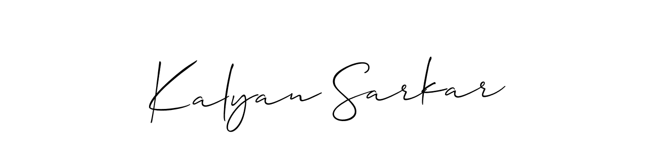 Design your own signature with our free online signature maker. With this signature software, you can create a handwritten (Allison_Script) signature for name Kalyan Sarkar. Kalyan Sarkar signature style 2 images and pictures png