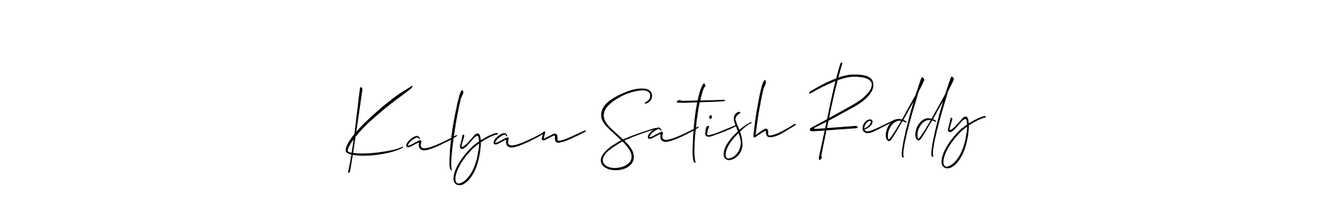 Also You can easily find your signature by using the search form. We will create Kalyan Satish Reddy name handwritten signature images for you free of cost using Allison_Script sign style. Kalyan Satish Reddy signature style 2 images and pictures png