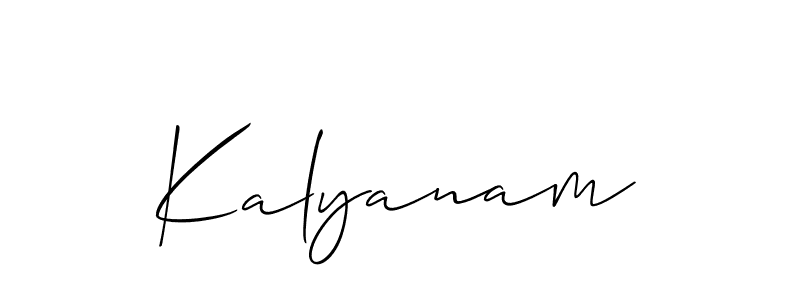 You should practise on your own different ways (Allison_Script) to write your name (Kalyanam) in signature. don't let someone else do it for you. Kalyanam signature style 2 images and pictures png