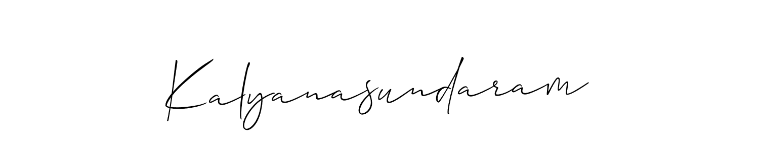 Make a beautiful signature design for name Kalyanasundaram. With this signature (Allison_Script) style, you can create a handwritten signature for free. Kalyanasundaram signature style 2 images and pictures png