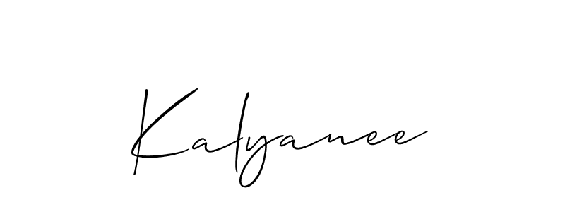 Similarly Allison_Script is the best handwritten signature design. Signature creator online .You can use it as an online autograph creator for name Kalyanee. Kalyanee signature style 2 images and pictures png