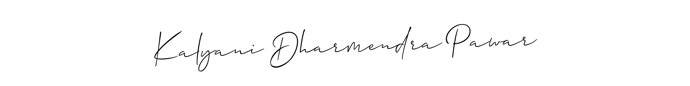 Make a beautiful signature design for name Kalyani Dharmendra Pawar. With this signature (Allison_Script) style, you can create a handwritten signature for free. Kalyani Dharmendra Pawar signature style 2 images and pictures png