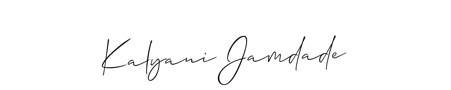 Design your own signature with our free online signature maker. With this signature software, you can create a handwritten (Allison_Script) signature for name Kalyani Jamdade. Kalyani Jamdade signature style 2 images and pictures png