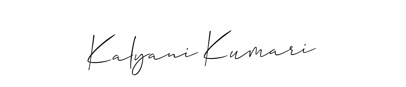 Make a beautiful signature design for name Kalyani Kumari. With this signature (Allison_Script) style, you can create a handwritten signature for free. Kalyani Kumari signature style 2 images and pictures png
