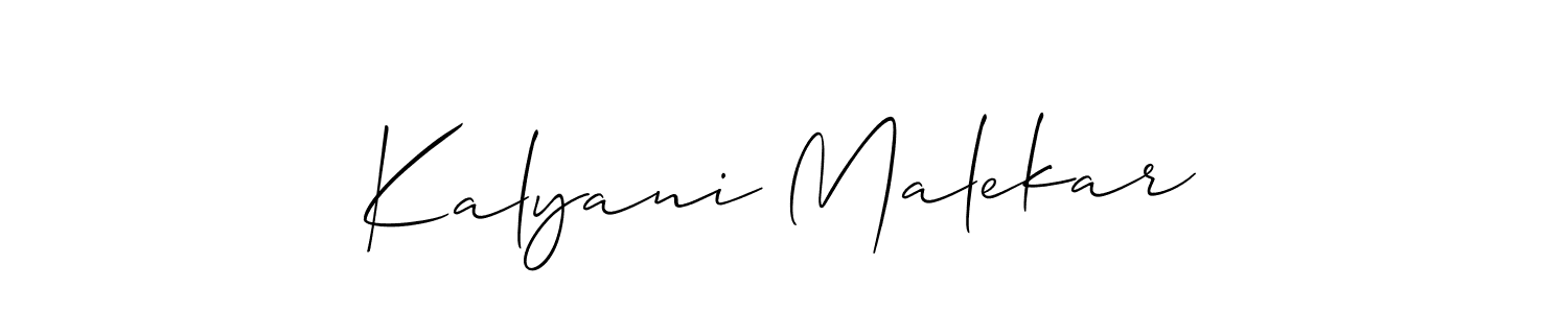 You should practise on your own different ways (Allison_Script) to write your name (Kalyani Malekar) in signature. don't let someone else do it for you. Kalyani Malekar signature style 2 images and pictures png