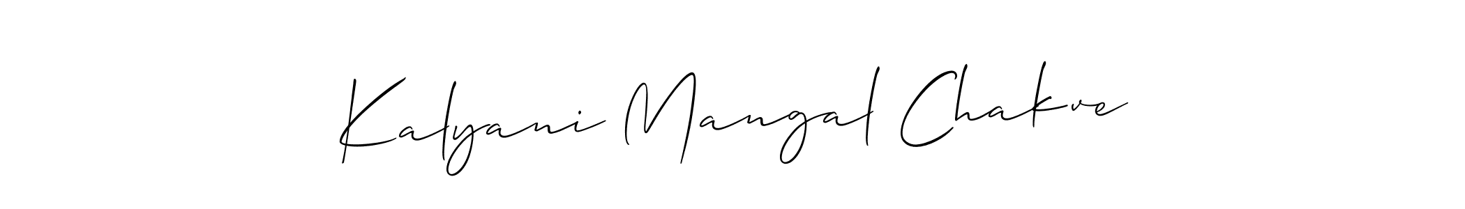 You should practise on your own different ways (Allison_Script) to write your name (Kalyani Mangal Chakve) in signature. don't let someone else do it for you. Kalyani Mangal Chakve signature style 2 images and pictures png