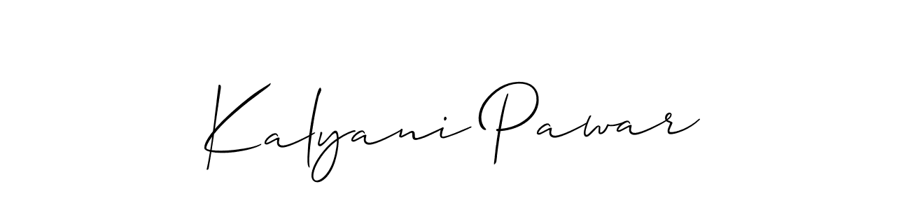 Make a beautiful signature design for name Kalyani Pawar. With this signature (Allison_Script) style, you can create a handwritten signature for free. Kalyani Pawar signature style 2 images and pictures png