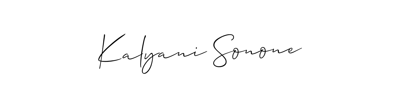 How to Draw Kalyani Sonone signature style? Allison_Script is a latest design signature styles for name Kalyani Sonone. Kalyani Sonone signature style 2 images and pictures png